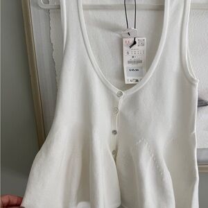 Women's White Sleeveless Top ZARA